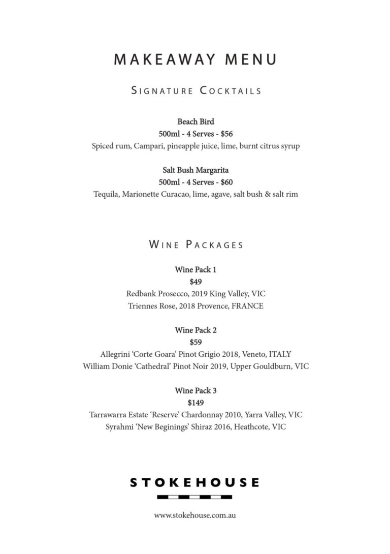 Makeaway Menu 2 Stokehouse